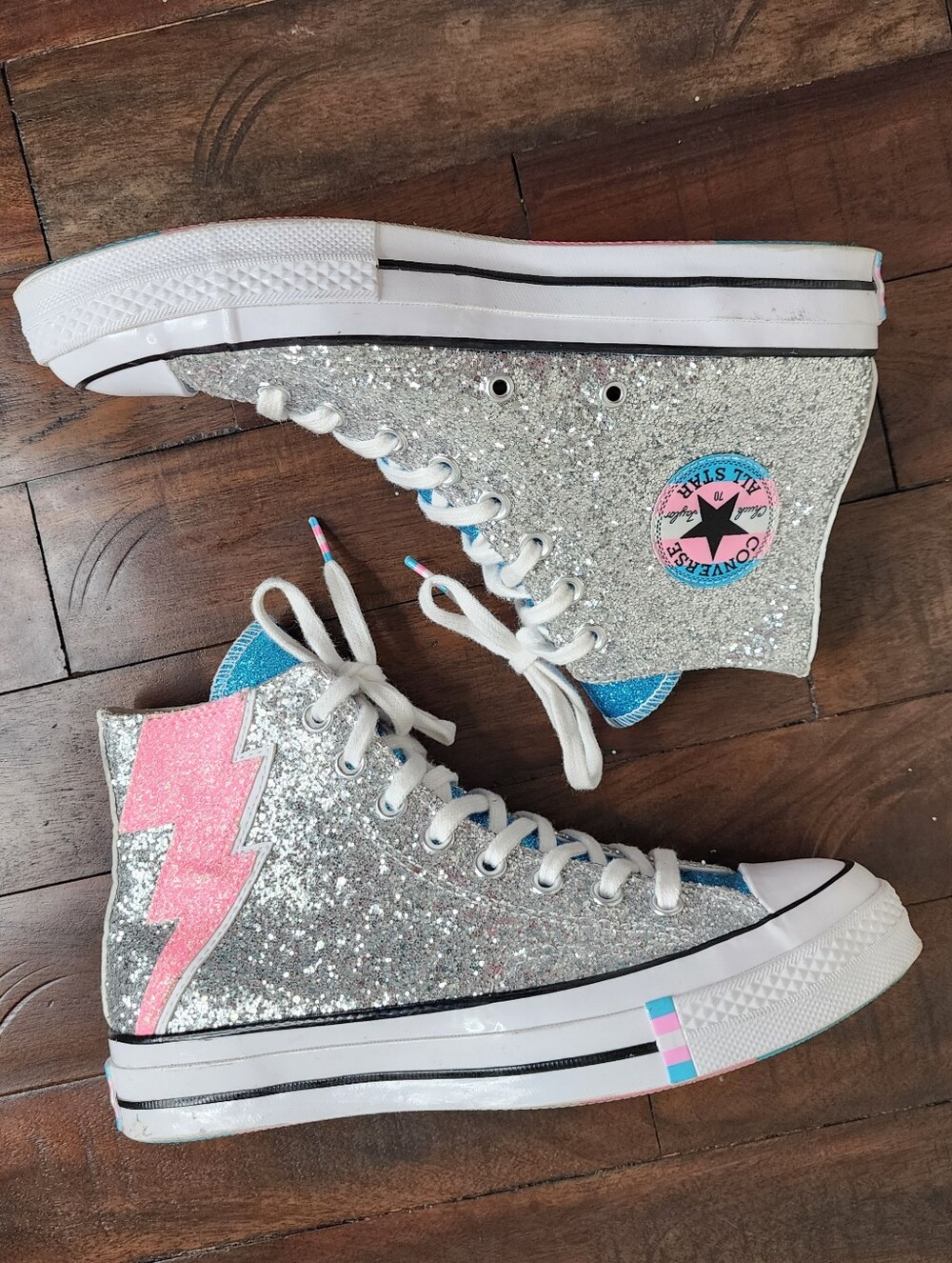 Converse Chuck Taylor All Star LGBTQ+ Silver Shimmer Pride High Tops Sneakers